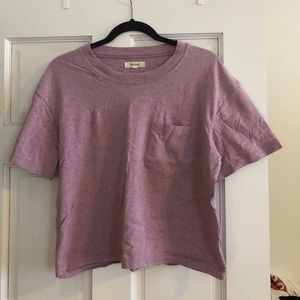 Madewell Purple Crop Pocket Tee
